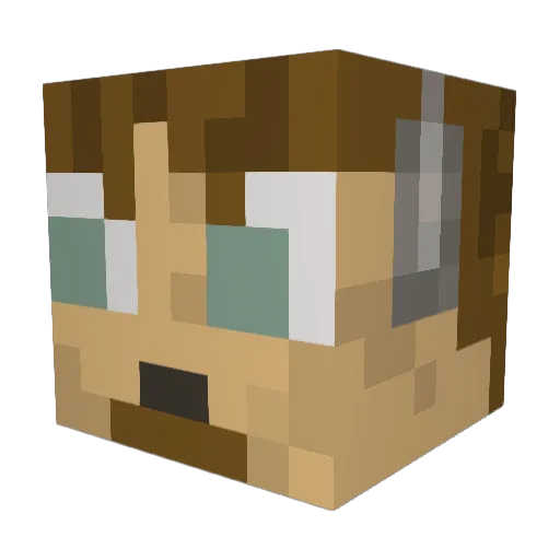 Greywolf52 Minecraft avatar head, 3D render