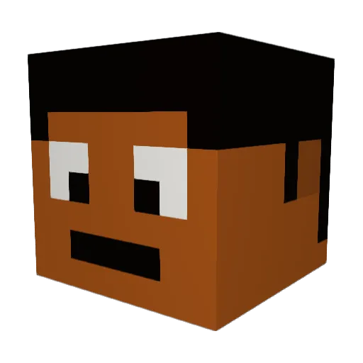 Greyyywalkman Minecraft avatar head, 3D render