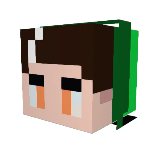GreyzRox Minecraft avatar head, 3D render