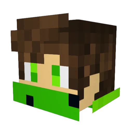 GreyzerTron Minecraft avatar head, 3D render