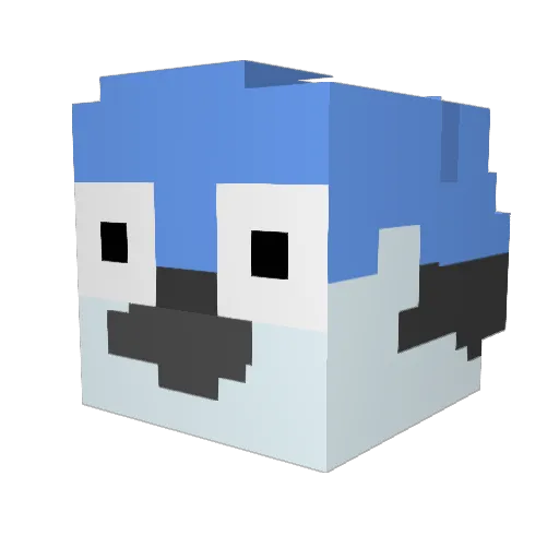 GribblyQ Minecraft avatar head, 3D render