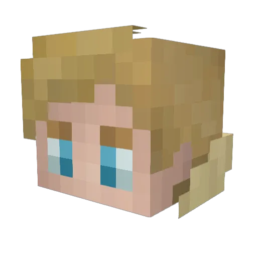 Gridail Minecraft avatar head, 3D render