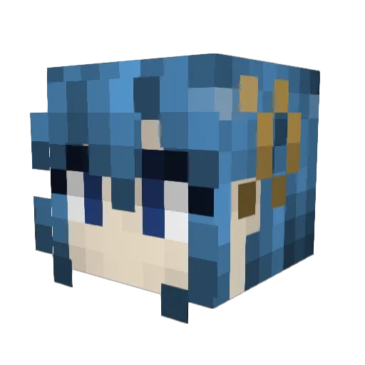 Gridfire Minecraft avatar head, 3D render