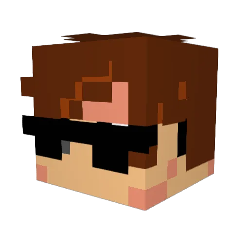 Griefbuster911 Minecraft avatar head, 3D render
