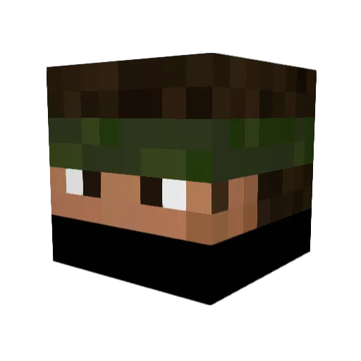Grieglet Minecraft avatar head, 3D render