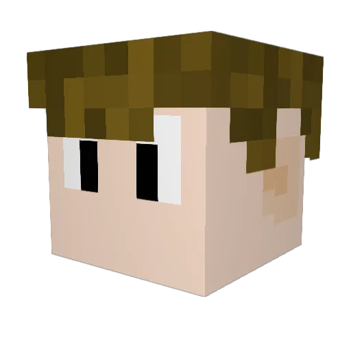GrievioGaming Minecraft avatar head, 3D render