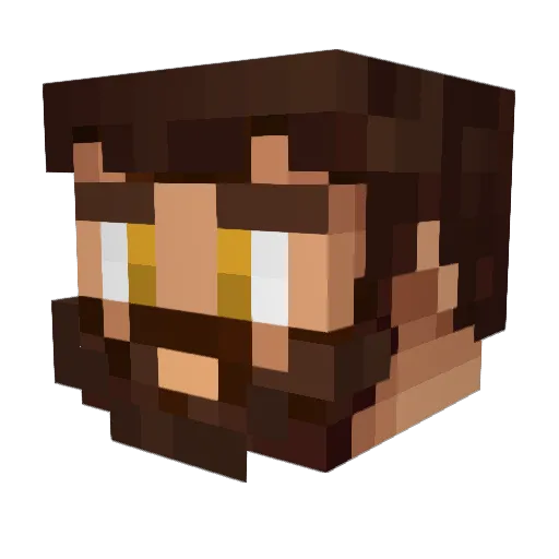 Griffadoo Minecraft avatar head, 3D render