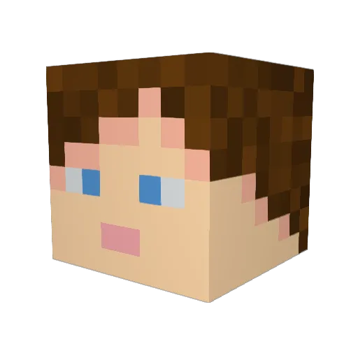 Griimix Minecraft avatar head, 3D render