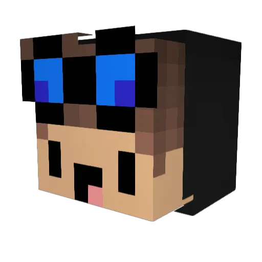GrijzeMelk Minecraft avatar head, 3D render