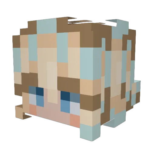 Gril_ Minecraft avatar head, 3D render