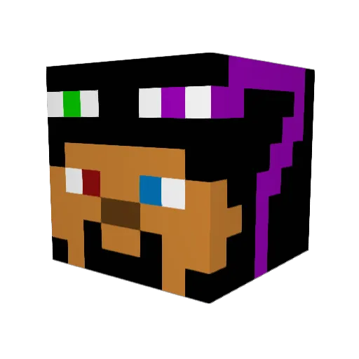 GrimBandz Minecraft avatar head, 3D render