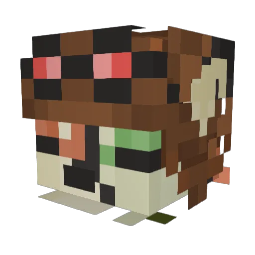 GrimEldritch Minecraft avatar head, 3D render