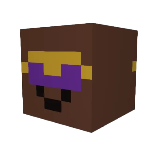 GrimMota Minecraft avatar head, 3D render