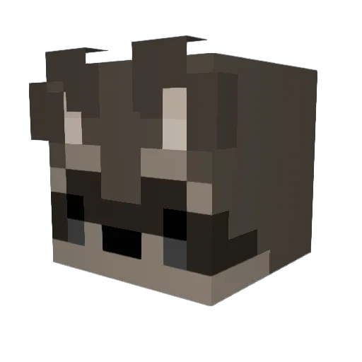 GrimMut Minecraft avatar head, 3D render
