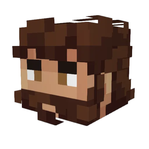 Grimbrok Minecraft avatar head, 3D render