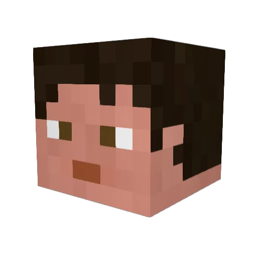 Grimfan Minecraft avatar head, 3D render