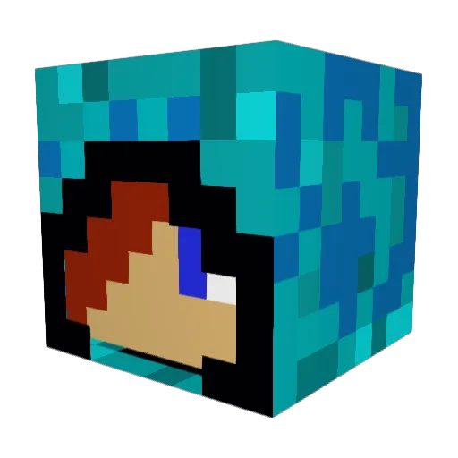 Grimi Minecraft avatar head, 3D render