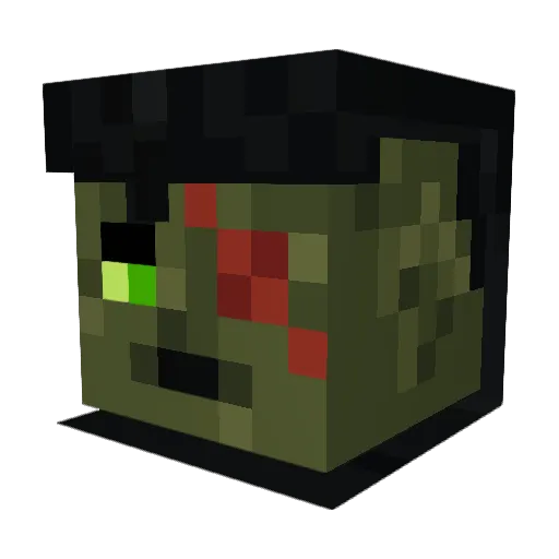 GrimlenX Minecraft avatar head, 3D render
