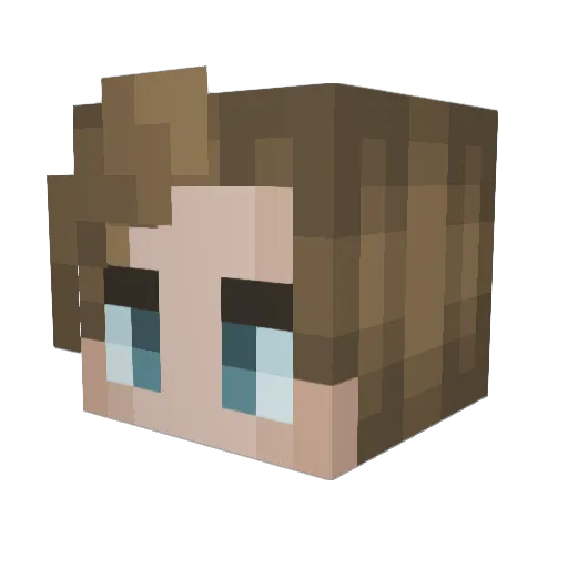 Grimm_V1 Minecraft avatar head, 3D render