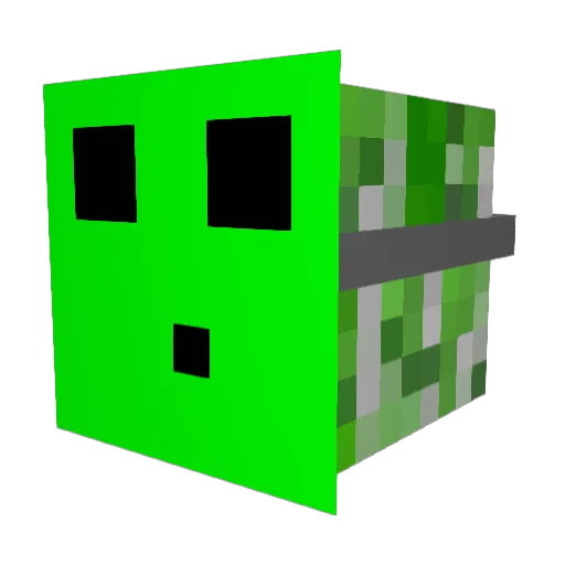 Grimmbo Minecraft avatar head, 3D render
