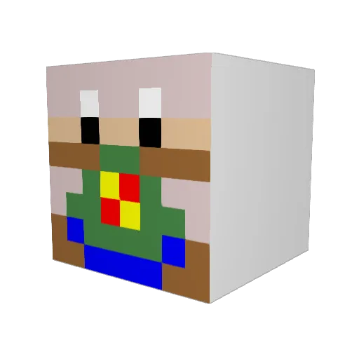 Grimmeyes Minecraft avatar head, 3D render