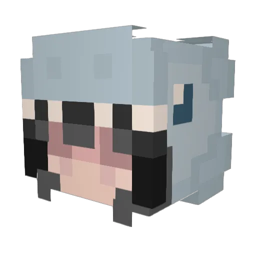 Grimoireh Minecraft avatar head, 3D render