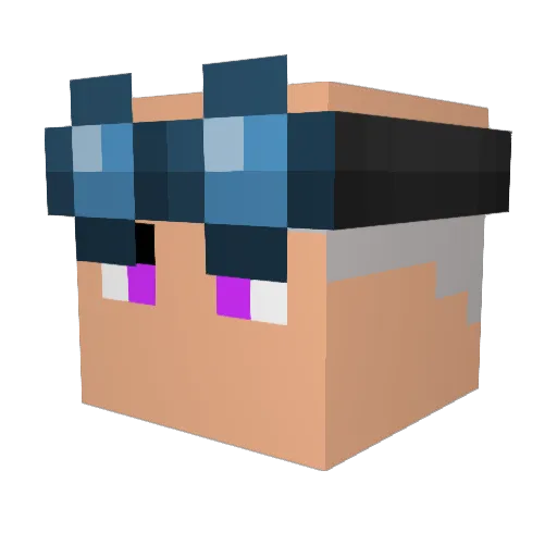 Grimonja Minecraft avatar head, 3D render