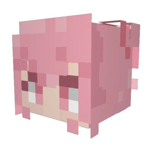 Grimpatra Minecraft avatar head, 3D render