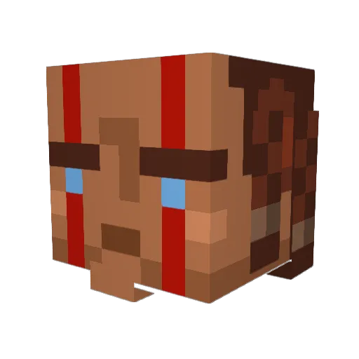 Grimrogg Minecraft avatar head, 3D render