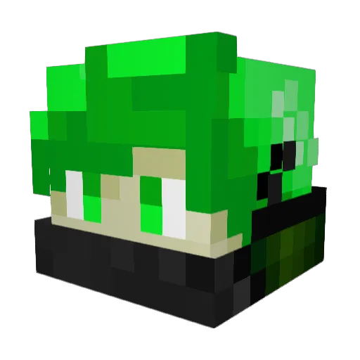 GrimsJob Minecraft avatar head, 3D render