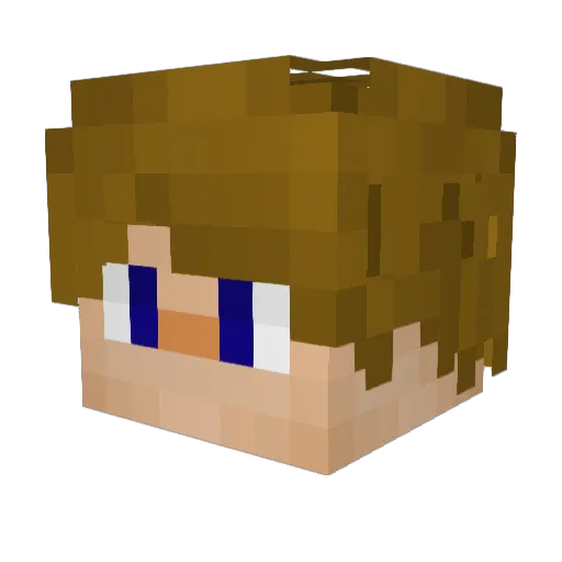 Grimsons Minecraft avatar head, 3D render