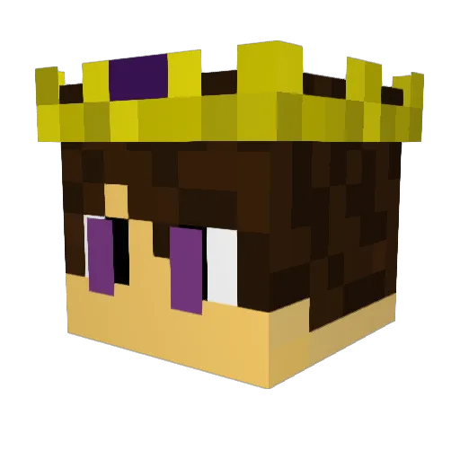 Grimtiger Minecraft avatar head, 3D render