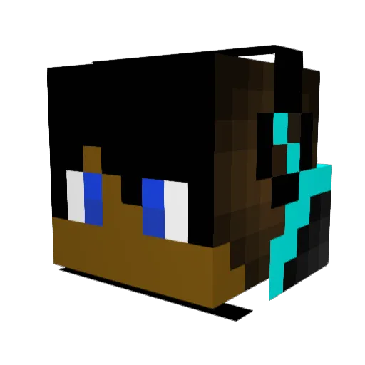 GrimySZN Minecraft avatar head, 3D render