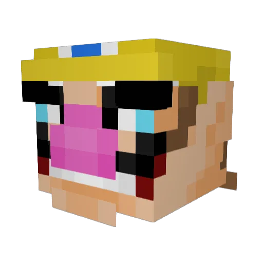 GrinDoy Minecraft avatar head, 3D render