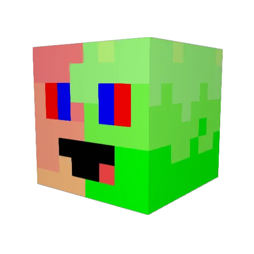 Grinch1029 Minecraft avatar head, 3D render