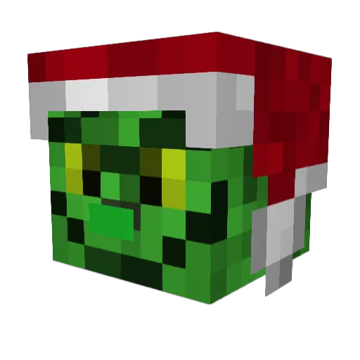 Grincha Minecraft avatar head, 3D render