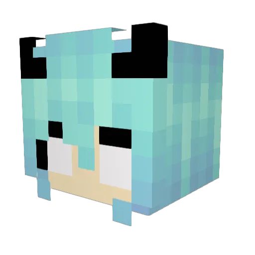 Grinechka Minecraft avatar head, 3D render