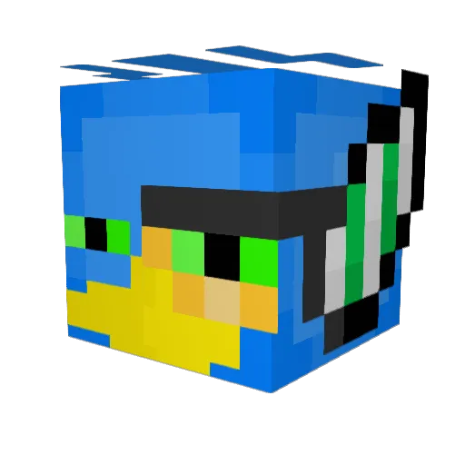 Grinkelsipp Minecraft avatar head, 3D render