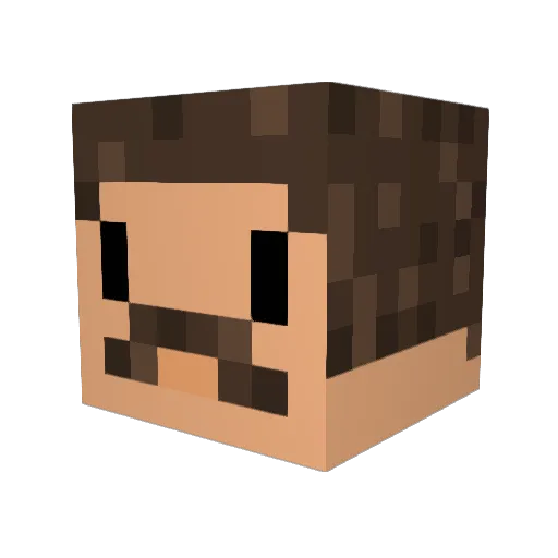 Grinkly Minecraft avatar head, 3D render