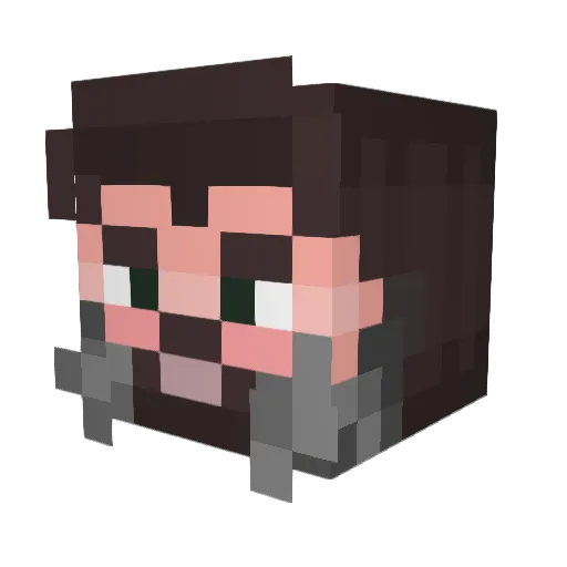 Grinlesss Minecraft avatar head, 3D render