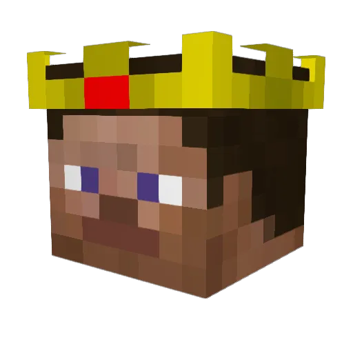 GrinnRey Minecraft avatar head, 3D render