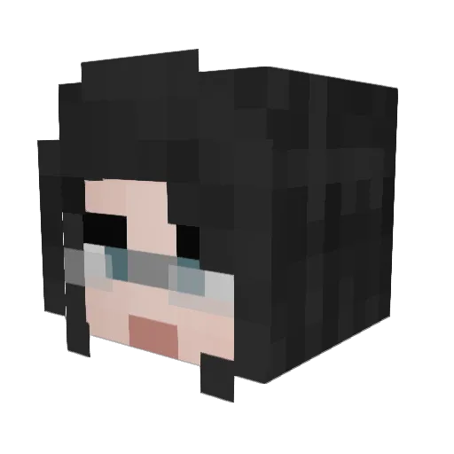 GrinningRabbit Minecraft avatar head, 3D render