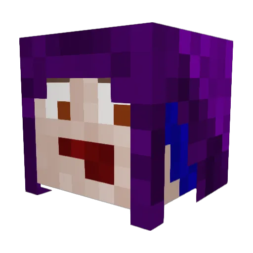 Grisabella Minecraft avatar head, 3D render