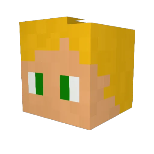 Grischu Minecraft avatar head, 3D render