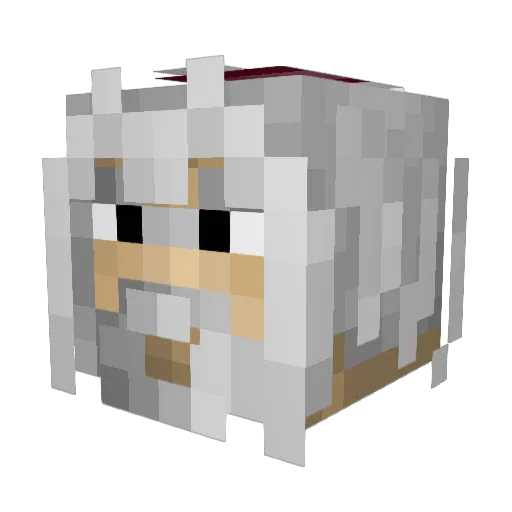 Grismont Minecraft avatar head, 3D render