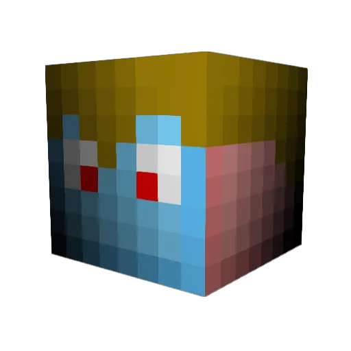 Grisomax Minecraft avatar head, 3D render