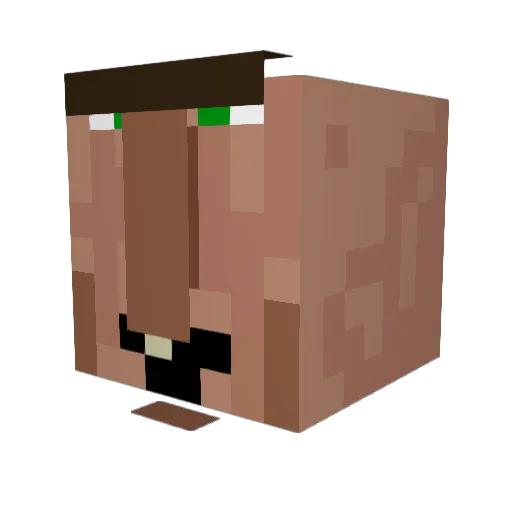 Grisp Minecraft avatar head, 3D render