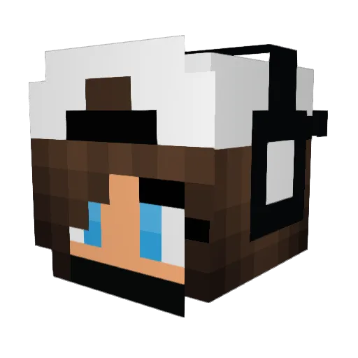 Grissy Minecraft avatar head, 3D render