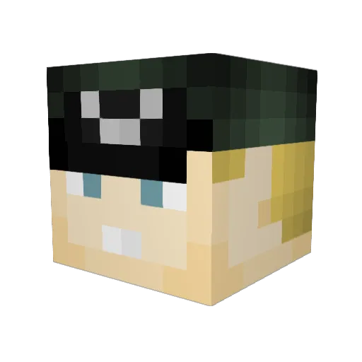 Grisza Minecraft avatar head, 3D render