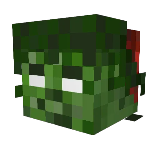 Gritxt Minecraft avatar head, 3D render